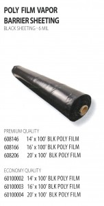 608146 608166 608206 60100002 60100003 60100004 POLY FILM VAPOR BARRIER SHEETING