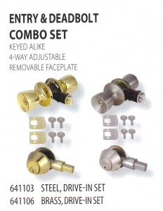 641103 641106 ENTRY & DEADBOLT COMBO SET