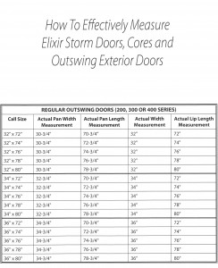 HOW TO EFFECTIVELY MEASURE ELIXIR STORM DOORS, CORES AND OUTSWING EXTERIOR DOORS