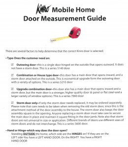 Mobile Home Door Measurement Guide