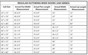 REGULAR OUTSWING WIDE DOORS