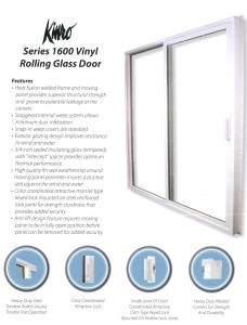 SERIES 1600 VINYL ROLLING GLASS DOOR