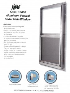 SERIES 18000 ALUMINUM VERTICAL SLIDER MAIN WINDOW