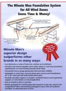 The Minute Man Foundation System for All Wind Zones Saves Time & Money
