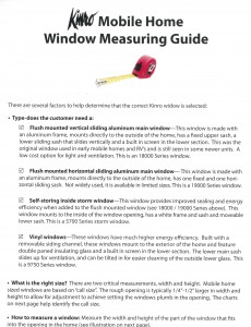 mOBILE hOME wINDOW mEASURING gUIDE