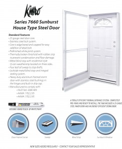 sERIES 7660 SUNBURST HOUSE TYPE STEEL DOOR